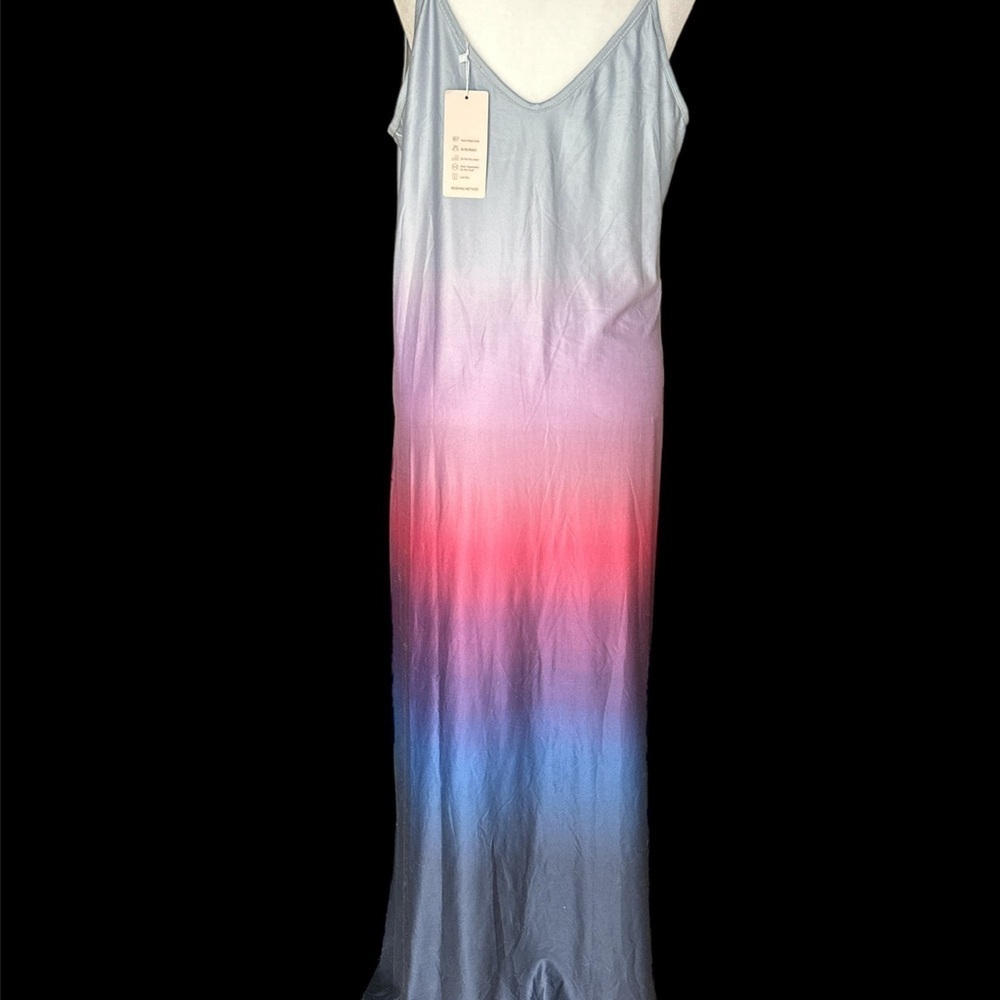 Ombre Adjustable Strap Multi Color Summer Dress 2XL BNWT